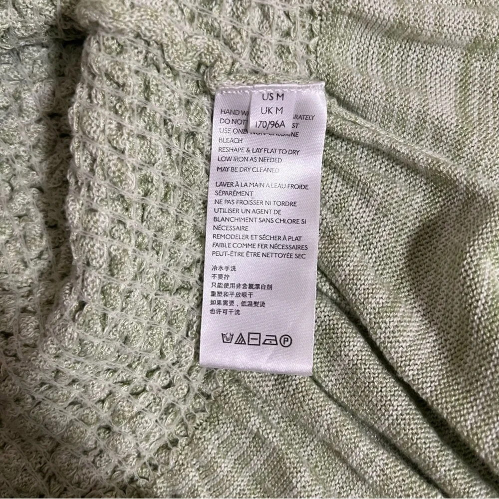 Free People Smocked Light Green Long Sleeve Peplum Size M